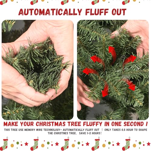 Silky Flower Store 7FT Prelit Blue Artificial Christmas Tree, Premium Spruce, 2518 Branch Tips, Warm White LED Lights, Hinged Branches, 7FT 3 3 Product: 7FT Prelit Blue Artificial Christmas Tree - Premium Spruce with 2518 Branch Tips for a Festive Holiday Decor