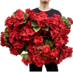 Product: Dophinena Pack of 12 - Artificial Geraniums Bundles Full Blooms Silk Flower Plants Geranium Bush Red Color for Home Garden Wedding Indoor Outdoor Decor (Red - Pack of 12)