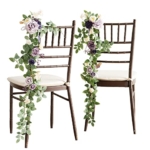 Product: Ling's Moment 10pcs Wedding Chair Decorations Aisle Floral Swag Artificial Pew Flowers Hanging Garland Lilac Purple Gold for Ceremony Reception Church Rose Floral Faux Arrangement Party Outdoor Decor