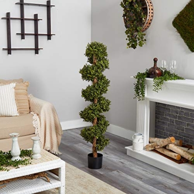 Product: Nearly Natural 5ft. Boxwood Spiral Topiary Artificial Tree (Indoor/Outdoor)