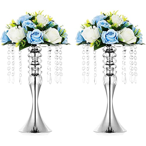 Product: QUTUNI 10Pcs Artificial Flower Ball Arrangement, Fake Floral Centerpieces Wedding Roses Bouquet for Parties Valentine's Day Wedding Centerpieces and Home Decor (Blue & White)