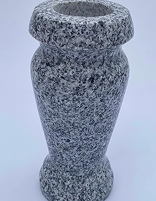 Product: Turned Granite Vase Polished 4" x 8" Gray