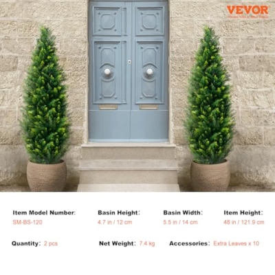 Silky Flower Store Artificial Cedar Topiary Tree, Faux Evergreen Plant, 48 inch Tall, 2 Pieces 17 17 Product: VEVOR Artificial Cedar Topiary Tree, 48 inch Tall (2 Pieces), with Extra Leaves & Pot Faux Evergreen Fake Pine Cypress Trees Plant, UV Rated Artificial Greenery Set for Home Decor Indoor/Outdoor