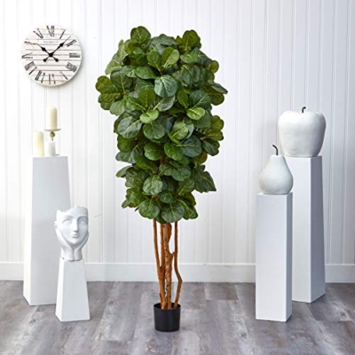Product: Nearly Natural 6ft Fiddle Leaf Fig Artificial Tree with 6 Natural Trunks, 270 Lush Green Leaves