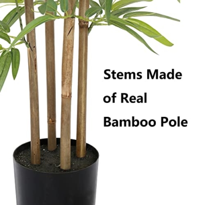 Product: Softflame 4ft Bamboo Artificial Tree, Faux Bamboo Plant, Real Touch Technology, Artificial Plant with 4 Trunks, Ideal for Home Office Indoor Decoration