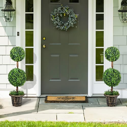 Product: 3ft 2 Pack Artificial Boxwood Topiary Tree, Fake Greenery Plants Ball Tree for Indoor or Outdoor
