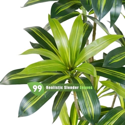 Product: ZEEOZE Dracaena Plant Artificial Tree 5Ft Tall Fake Tropical Floor Plants Potted (Real Touch) Artificial Silk Tree Leaf Faux Trees Black Tall Planter for Home Office Living Room Indoor Outdoor Decor
