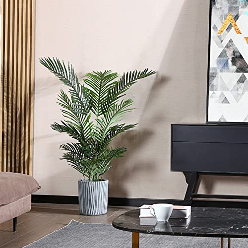 Product: Ferrgoal Artificial Areca Palm Plants 4.6Ft Fake Dypsis Lutescens Tree with 15 Trunks in Pot and Woven Seagrass Belly Basket Tropical Faux Plant for Home Indoor Outdoor Office