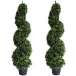 Product: 43.3 Inch Artificial Spiral Boxwood Topiary Trees, 2Pcs Faux Boxwood Plants Potted for Indoor Outdoor Decor