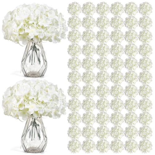 Product: Auihiay 104 PCS Artificial Hydrangea Flowers, Silk Hydrangea Artificial Flowers Heads with Stems, Full Hydrangea Flowers for Wedding Centerpieces, Home Garden Party Decor (Ivory)
