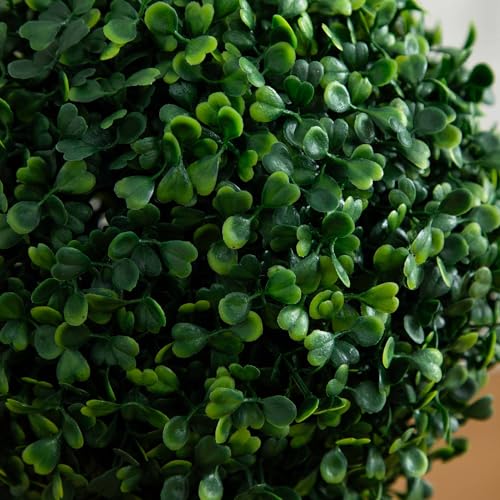 Product: Nearly Natural 35IN Artificial Double Boxwood Topiary Ball Tree, Fake Topiary Plant for Indoor Home Décor in Black Nursery Planter