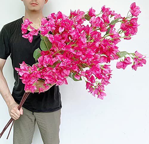 Silky Flower Store Artificial Bougainvillea Silk Flower Branches, Hot Pink Floral Decor, Bulk 40Pcs 45cm 7 7 Product: 40Pcs in Bulk Artificial Bougainvillea Silk Flowers Branches Long Plant Stems 45" for Wedding Centerpieces, Bussiness Decoration Project, Indoor & Outdoor Decoration (Hot Pink - 40Pcs)