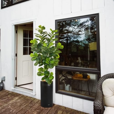 Product: KOL 6.2ft 2-Pack Artificial Fiddle Leaf Fig Trees, 74.8’’ Tall Fake Ficus Lyrata Plants, Faux Greenery for Home, Office, Living Room, Indoor & Outdoor Decoration, Housewarming Gift