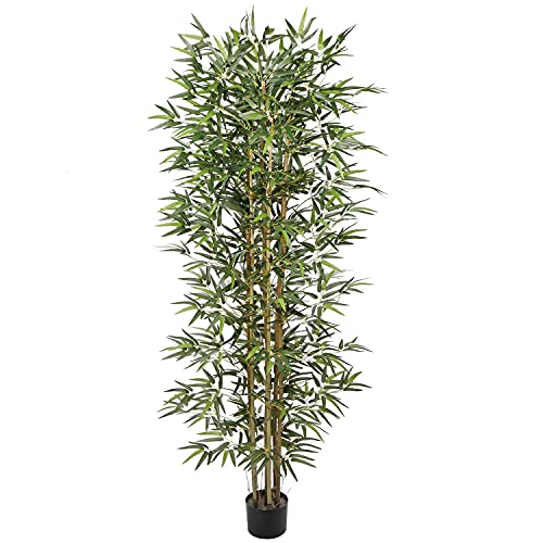 Artificial Bamboo Silk Tree 6ft Fake Greenery Plants in Pot 72 Inch for Home Office Indoor Outdoor Decor - Artificial Flower Arrangements Product: Artificial Bamboo Silk Tree 6ft Fake Greenery Plants in Pot 72 Inch for Home Office Indoor Outdoor Decor