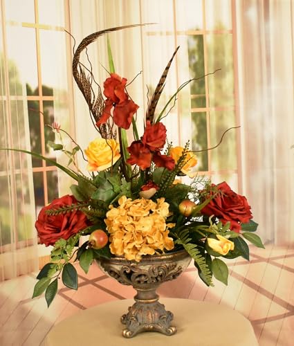 Product: Real Touch DIY Artificial Flower Arrangement: Elegant Roses & Iris for Wedding, Home, and Party Décor