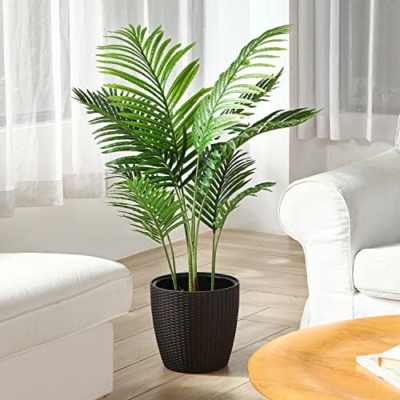 Product: Fopamtri Artificial Areca Palm Plant 3.6 Feet Fake Palm Tree with 10 Trunks Faux Tree for Indoor Outdoor Modern Decor Feaux Dypsis Lutescens Plants in Pot for Home Perfect Housewarming Gift, 2 Pack