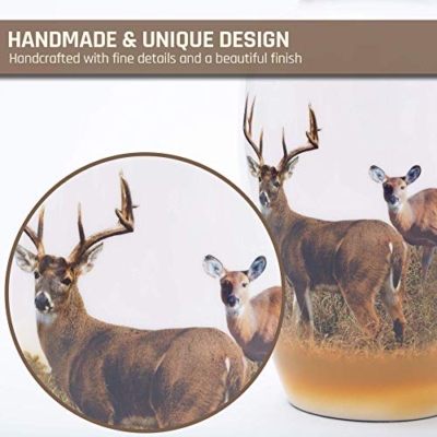Silky Flower Store Hand Painted Deer Grazing Cremation Urn, Large Adult Memorial Urn, Aluminum, Velvet Bag, 200 Cubic Inches 9 9 Product: BOLD & DIVINE Hand Painted Deer Grazing Cremation Urn | Human Ashes Adult Memorial urn, Burial, Funeral Cremation Urns | 200 Cubic Inches (Large Adult Urn) with Unique Velvet Bag