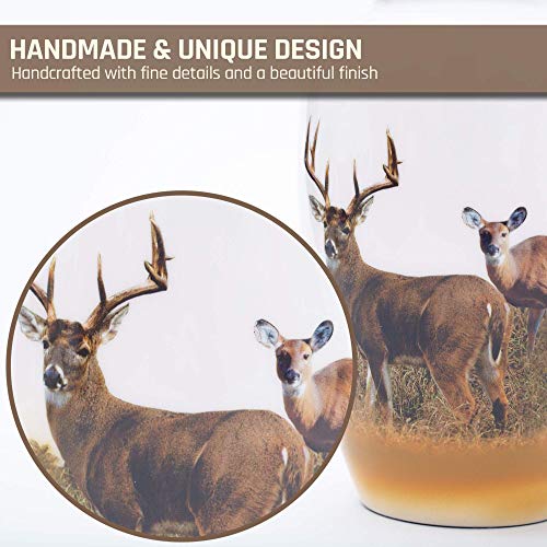 Silky Flower Store Hand Painted Deer Grazing Cremation Urn, Large Adult Memorial Urn, Aluminum, Velvet Bag, 200 Cubic Inches 2 2 Product: BOLD & DIVINE Hand Painted Deer Grazing Cremation Urn | Human Ashes Adult Memorial urn, Burial, Funeral Cremation Urns | 200 Cubic Inches (Large Adult Urn) with Unique Velvet Bag