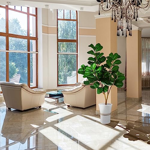 Product: Warmplants Artificial Fiddle Leaf Fig Tree, 6ft Tall Fake Fiddle Leaves Silk Plant with Woven Basket, Decorative Faux Ficus Lyrata Tree for Indoor Outdoor Home Office Living Room