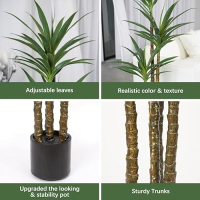 Silky Flower Store ProDeco Artificial Agave Yucca Tree, 6Ft Fake Plant 4 Heads Indoor Outdoor Floor Potted Decor, 6Ft 10 10 Product: ProDeco Artificial 6Ft Agave Yucca Trees Large Tall Fake Plants with 4 Heads Floor Silk Faux Potted Plants for Home Living Room Bedroom Office Decor Indoor Outdoor…