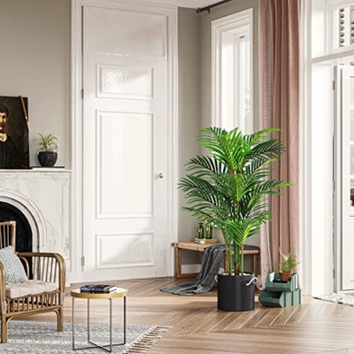 Product: VIAGDO Artificial Areca Palm Tree 4ft Tall Fake Palm Tree Decor with 12 Trunks Faux Tropical Palm Silk Plant Potted Dypsis Lutescens Plants for Modern Home Office Floor Corner Decor Indoor, 2 Pack