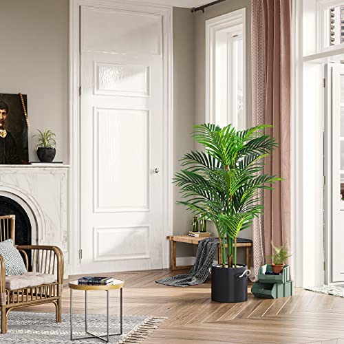 Product: VIAGDO Artificial Areca Palm Tree 4ft Tall Fake Palm Tree Decor with 12 Trunks Faux Tropical Palm Silk Plant Potted Dypsis Lutescens Plants for Modern Home Office Floor Corner Decor Indoor, 2 Pack