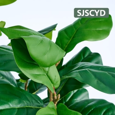 Product: SJSCYD Fiddle Leaf Fig Tree, 6ft Artificial Tree with White Tall Planter, Large Faux Plants Indoor, Fake Fig Tree in Pot for Home Office Bedroom Living Room Decor Garden Outdoor Housewarming Gift