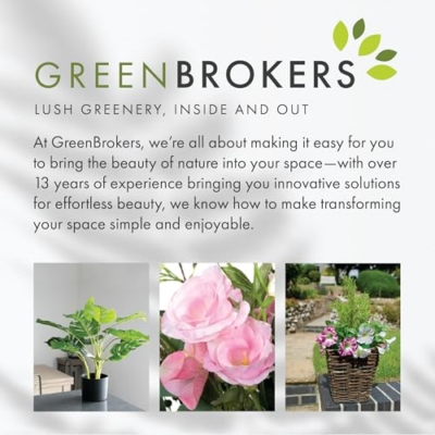 Product: GreenBrokers 2 x Artificial Boxwood Topiary Pyramid Trees in Black Square Planter (4ft/120cm), Wood, Green