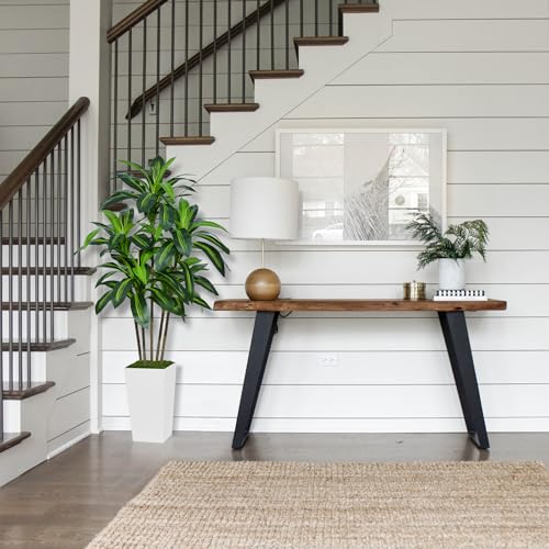 Product: ASTIDY Artificial Dracaena Tree 5FT - Faux Tree with White Tall Planter - Fake Tropical Yucca Floor Plant in Pot - Artificial Silk Tree for Home Office Living Room Decor Indoor