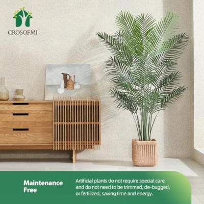 Product: Artificial Areca Palm Plant 6Ft Fake Tropical Palm Tree, Perfect Faux Dypsis Lutescens Plants in Pot for Indoor Outdoor House Home Office Garden Modern Decoration Housewarming Gift,2Pcs