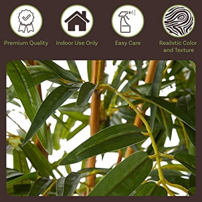 Silky Flower Store Pure Garden Artificial Bamboo Tree, 6FT Fake Plant, Adjustable Leaves, Pot, Indoor Faux Greenery 6.5in pot 6FT 14 14 Product: Artificial Bamboo Tree - 6FT Fake Plant with Adjustable Leaves and Pot - Faux Plants Indoor for Home, Restaurant, or Office Décor by Pure Garden