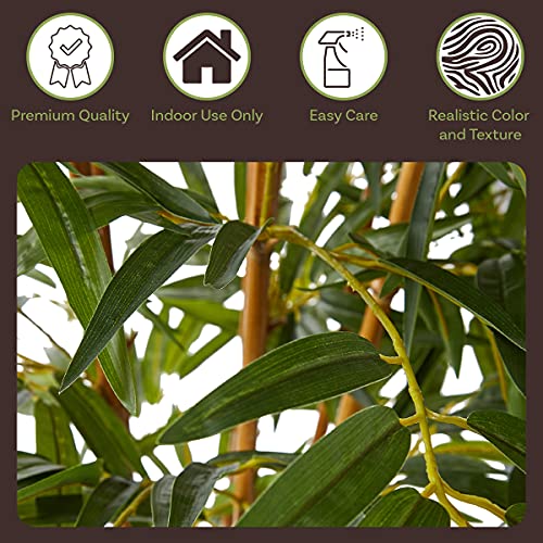 Silky Flower Store Pure Garden Artificial Bamboo Tree, 6FT Fake Plant, Adjustable Leaves, Pot, Indoor Faux Greenery 6.5in pot 6FT 6 6 Product: Artificial Bamboo Tree - 6FT Fake Plant with Adjustable Leaves and Pot - Faux Plants Indoor for Home, Restaurant, or Office Décor by Pure Garden