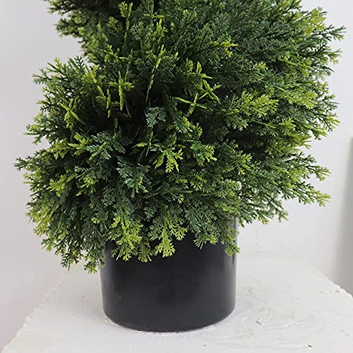 Product: ALL SEASON GREEN 47'' Artificial Outdoor Plants Boxwood Topiary Spiral Front Porch Decor Tree Potted