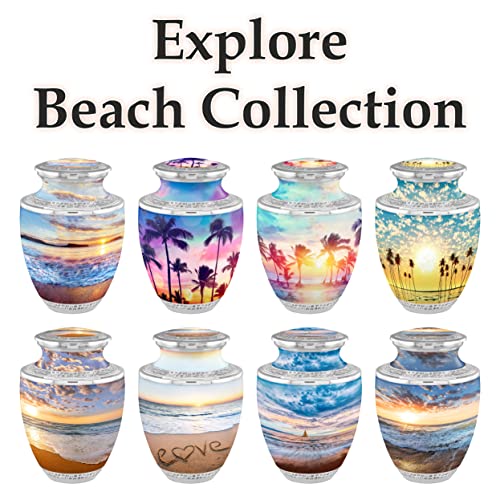 Silky Flower Store Seashore Sunset Cremation Urn, Adult Ashes Burial Urn, Handcrafted Decorative Urn, 200lbs, 32.5cm 1 1 Product: Seashore Sunset Cremation Urns for Adult Ashes Male Female - 200lbs Burial Urns for Human Ashes - Handcrafted Funeral Decorative Urns for Ashes Adult Male with Velvet Bag