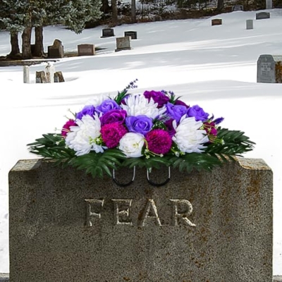 Product: XONOR Artificial Headstone Flower Saddles for Graves, Cemetery Memorial Flowers for Outdoor Tombstone Decorations, Artificial Peony Rose Flowers Saddle (Purple&White, 1 Saddle 2 Bouquets)