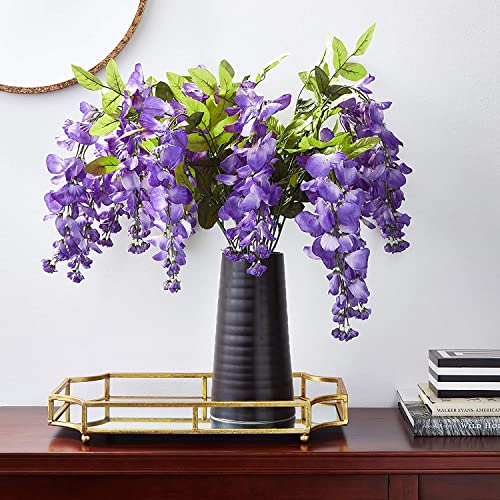 Silky Flower Store Artificial Lavender Wisteria Hanging Plants, 2pcs 15 Stem Purple Faux Florals, Wedding Garden Decor, UV Resistant 32.5cm 7 7 Product: Admired By Nature 2pcs 15 Stem Lavender Wisteria Hanging Plants - Perfect for Outdoor Decor, Weddings, Gardens, and Graves