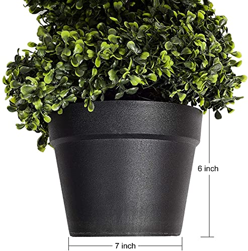 Product: 4'Artificial Topiary Spiral Boxwood Trees (Set of 2) by Northwood Calliger|Highly Realistic Potted Decorative Buxus Shrubs|Fake Plastic Plants for Home / Garden|Indoor & Outdoor Use|UV Protected