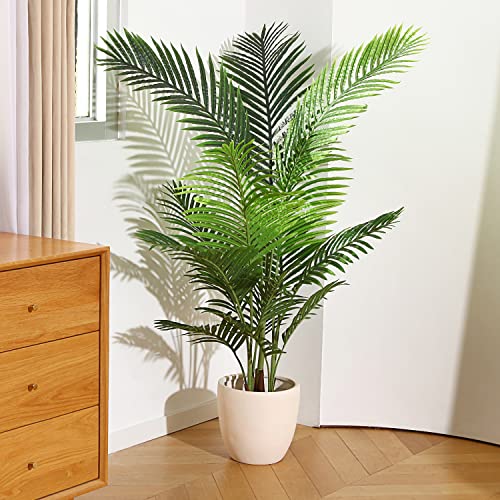 Product: Fopamtri Artificial Areca Palm Plant 4.6 Feet Fake Palm Tree with 15 Trunks Faux Tree for Indoor Outdoor Modern Decor Feaux Dypsis Lutescens Plants in Pot for Home Office Housewarming Gift, 2 Pack