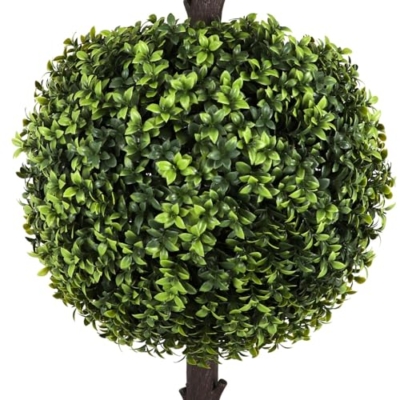 Product: Bornbridge Artificial English Boxwood Topiary Ball Tree - 4' English Boxwood Ball Tree - Indoor/Outdoor Topiary Trees - Artificial Outdoor Plants - Lifelike English Boxwood Plant (2 Pack)