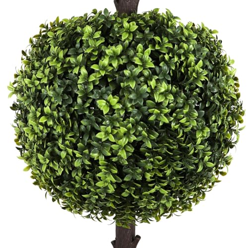 Product: Bornbridge Artificial English Boxwood Topiary Ball Tree - 4' English Boxwood Ball Tree - Indoor/Outdoor Topiary Trees - Artificial Outdoor Plants - Lifelike English Boxwood Plant (2 Pack)