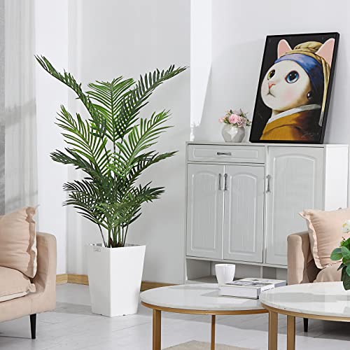 Product: Ferrgoal Artificial Areca Palm Plants 4.6Ft Fake Dypsis Lutescens Tree with 15 Trunks in Pot and Woven Seagrass Belly Basket Tropical Faux Plant for Home Indoor Outdoor Office