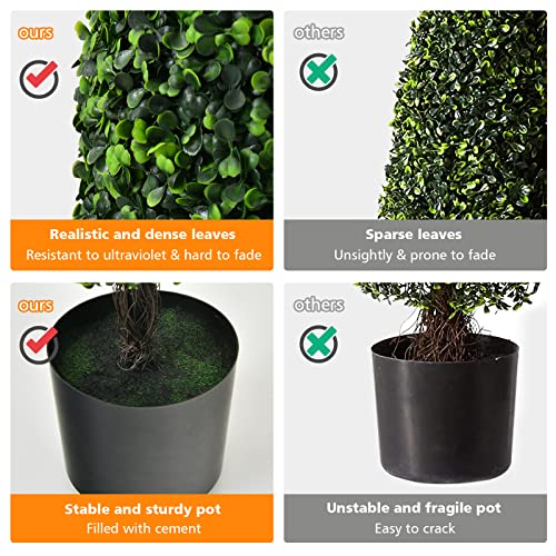 Product: Goplus 3ft Artificial Boxwood Topiary Trees - 2 Pack Faux Greenery for Indoor & Outdoor Decor