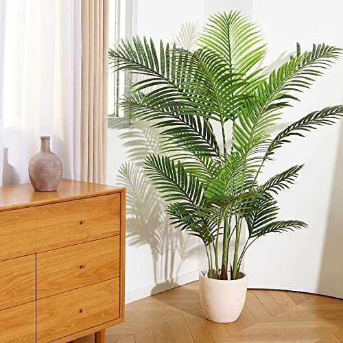 Product: Fopamtri Artificial Areca Palm Plant 5 Feet Fake Palm Tree with 17 Trunks Faux Tree for Indoor Outdoor Modern Decoration Dypsis Lutescens Plants in Pot for Home Office (Set of 2)
