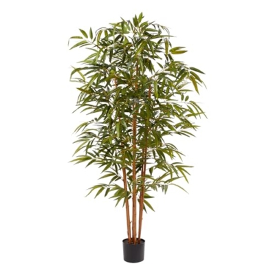 Silky Flower Store Pure Garden Artificial Bamboo Tree, 6FT Fake Plant, Adjustable Leaves, Pot, Indoor Faux Greenery 6.5in pot 6FT 11 11 Product: Artificial Bamboo Tree - 6FT Fake Plant with Adjustable Leaves and Pot - Faux Plants Indoor for Home, Restaurant, or Office Décor by Pure Garden