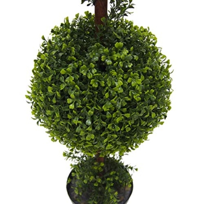 Product: Vickerman Everyday 3 Foot Tall Artificial Boxwood Topiary Double Ball Tree - UV Resistant Indoor Outdoor - Potted Natural Green - Home Patio Faux Decor