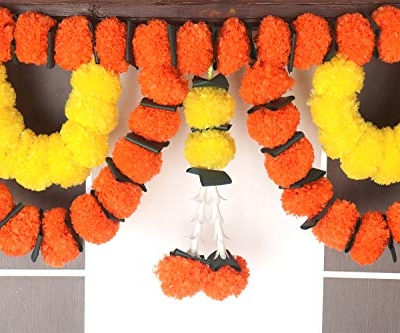 Product: Vibrant S2S® Reusable Red Marigold Flowers Door Toran - Perfect for Festive Decor