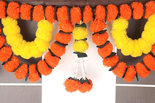 Product: Vibrant S2S® Reusable Red Marigold Flowers Door Toran - Perfect for Festive Decor