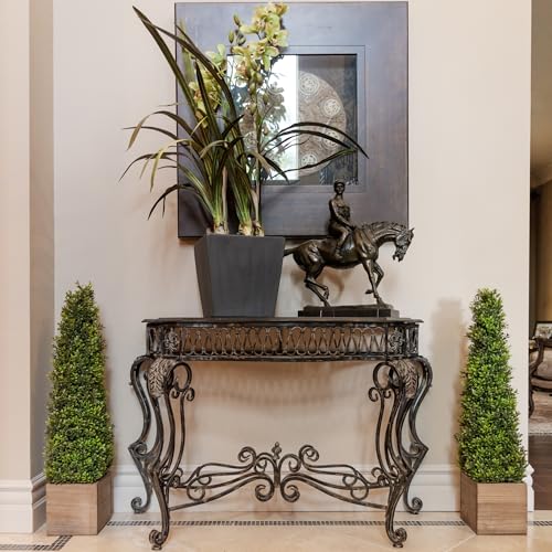 Product: 2.8ft Artificial Boxwood Topiary Tree with Wooden Pots - Perfect Outdoor Decor