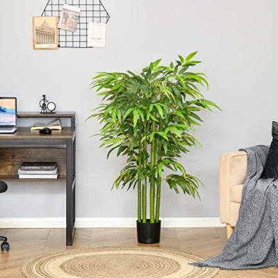 Product: HOMCOM 4.5FT Artificial Bamboo Tree, Decorative Faux Plant in Nursery Pot for Indoor or Outdoor Decor