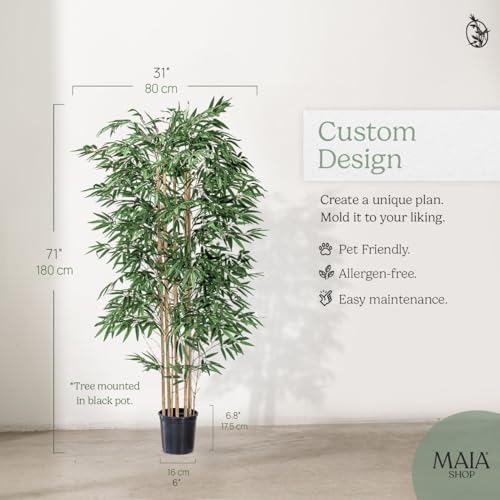 Silky Flower Store Artificial Bamboo Tree Plant, Faux Indoor Floor Plant, House Office Home Décor, 71in 5 5 Product: Maia Shop 71in Artificial Bamboo Tree Plant for House, Apartment or Office – Realistic Fake Indoor Plants for Living Room, Bedroom, Bathroom, Entryway or Patio – Faux Greenery for Home Décor